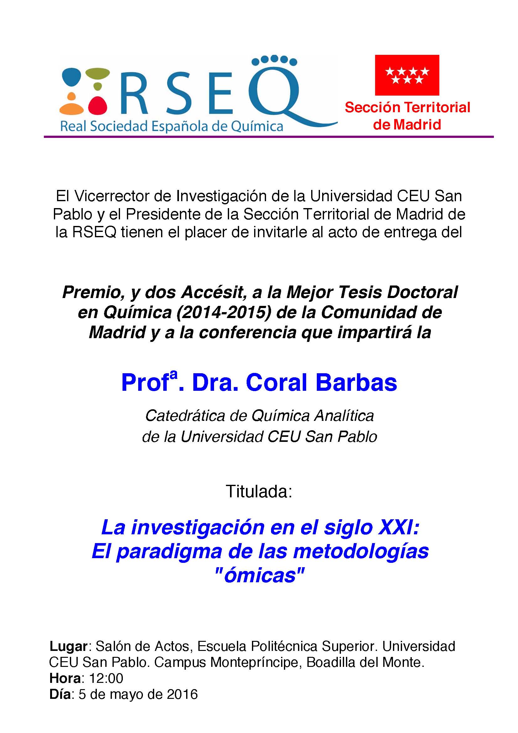Invitación entrega premio_2016CEU